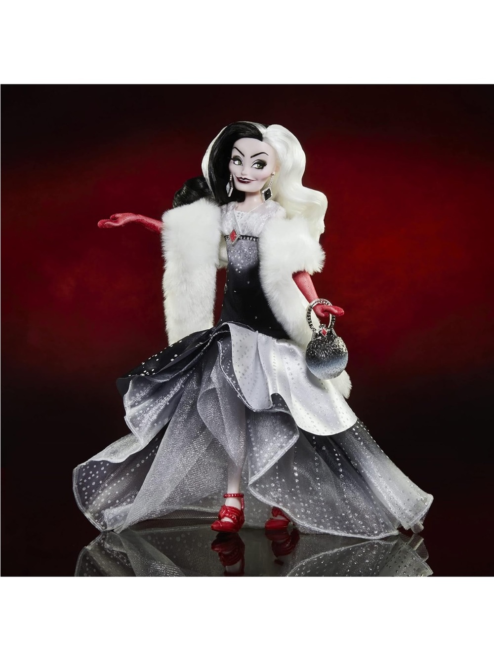Disney Cruella Glamour Doll in Black, White & Red Accents - Picture 3 of 6